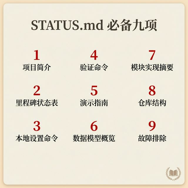 STATUS.md 必备九项